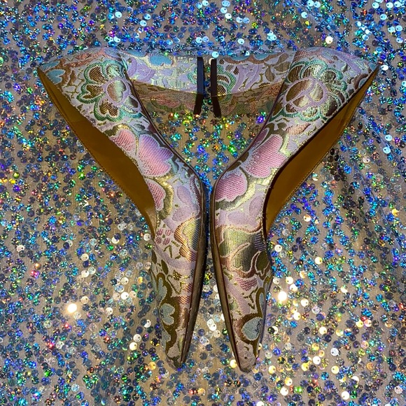 HP🌙[ 14th & Union ] “Audrey” Brocade Pointed Toe Chunky Heel Pumps - Picture 9 of 10